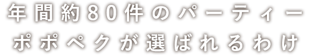 年間約80件のパーティー