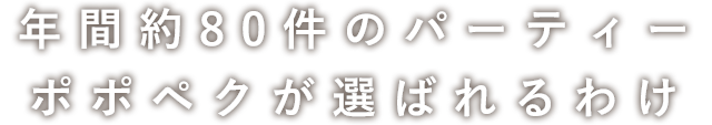 年間約80件のパーティー